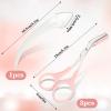 3 Pcs Eyebrow Trimmer Scissor, 2 in 1 Eyebrow Scissors with Comb, Non-Slip Stainless Steel Eyebrow Trimming Scissors Upgrade Eyebrow Cutter Eyebrow Scissors Makeup Tool for Women Men view 2