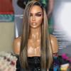 Brazilian Straight Remy Hair Glueless Wigs Highlight 1b/27 Color Human Hair Wig 13x6 HD Transparent Lace Front Wig Honey Blonde Human Hair Wigs 150% Density Natural Hairline 22inch view 1