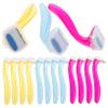 IWOWHERO 15pcs Manual Body Hair Trimmers Portable Hair Razor for Women Precision Shaver for Body and Bikini Area for Travel Red Yellow Light Blue Colors view 1