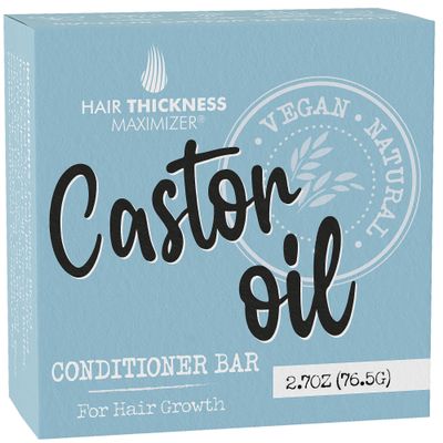 Castor Oil Conditioner Bar for Hair Growth. Eco Friendly, Vegan, Color Safe, pH Balanced. Solid Conditioner Bar Equal To 3 Liquid Bottles. Zero Plastic, USA Made, Strengthening & Dry Hair Relief