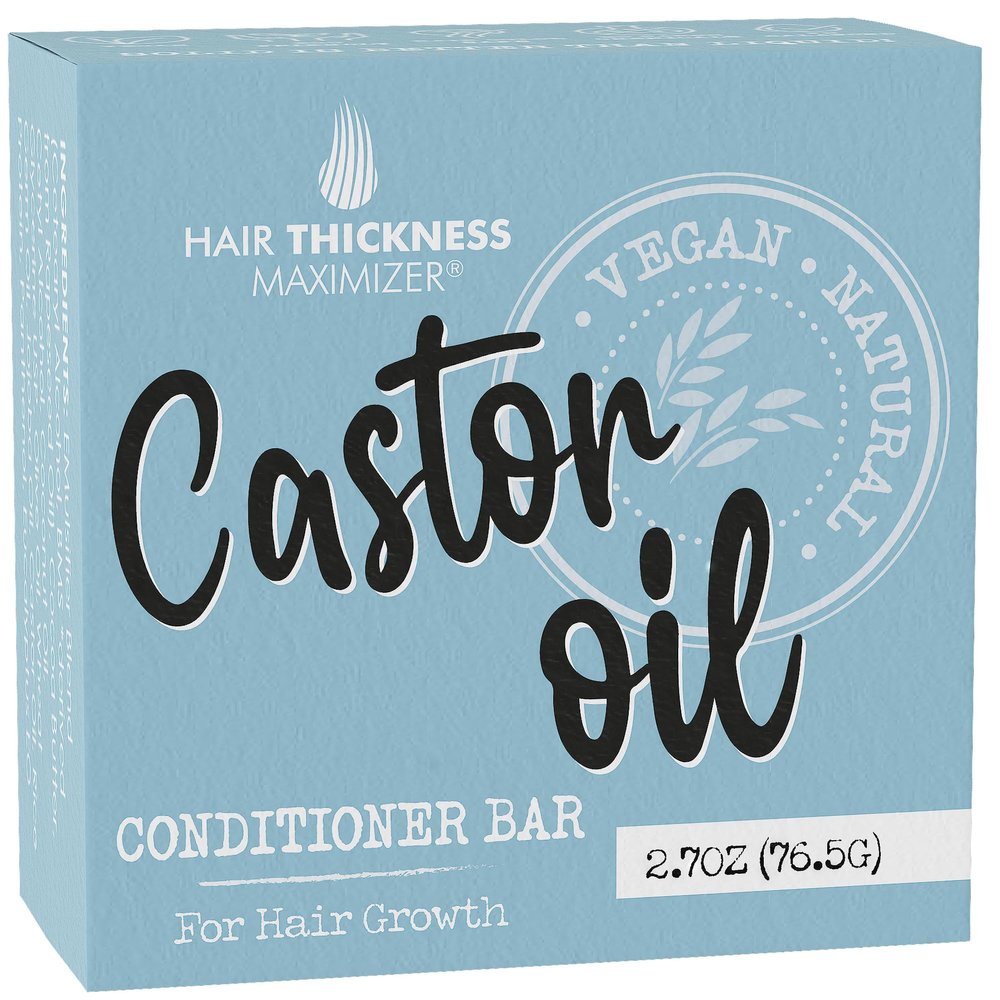 Castor Oil Conditioner Bar for Hair Growth. Eco Friendly, Vegan, Color Safe, pH Balanced. Solid Conditioner Bar Equal To 3 Liquid Bottles. Zero Plastic, USA Made, Strengthening & Dry Hair Relief