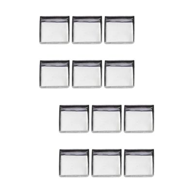 BIUDECO 120pcs Empty Square Stainless Steel Pans for for Pressing Eyeshadows Blushers and Powders Makeup Tins
