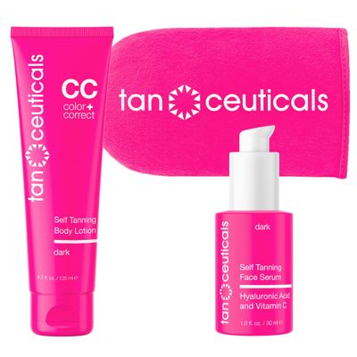 Tanceuticals Body + Face Serum Self Tanning Kit, Dark Shade