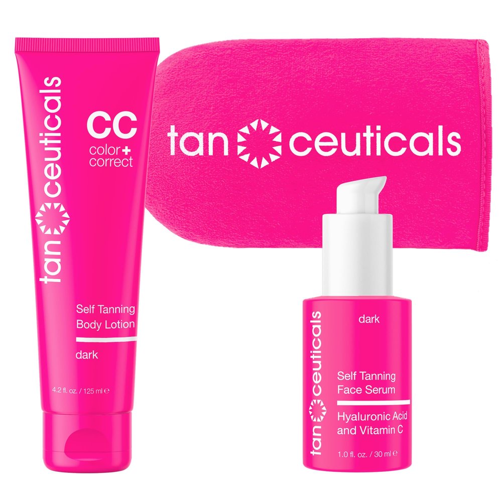 Tanceuticals Body + Face Serum Self Tanning Kit, Dark Shade