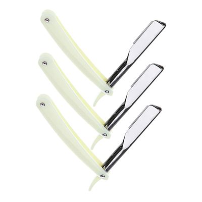 BIUDECO 6pcs Manual Beard Shaver Safe Hair Shaving Tools for Men White Barber Razor Holder for Easy and Clean Grooming for Beard and Eyebrow Care