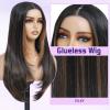 Synthetic Lace Front Wig For Black Women 13X4X1 HD Long Cheap Lace Front Wigs Glueless Wigs For Black Women Straight Layered Skunk Stripe Honey Blonde With Black Wig 26 inch Sensationnel Wigs view 2