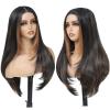Synthetic Lace Front Wig For Black Women 13X4X1 HD Long Cheap Lace Front Wigs Glueless Wigs For Black Women Straight Layered Skunk Stripe Honey Blonde With Black Wig 26 inch Sensationnel Wigs view 4