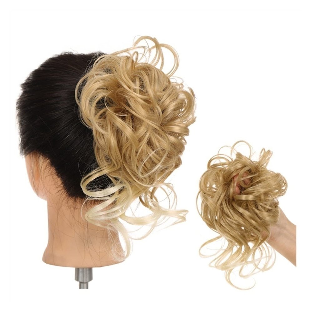 YNWDBY Hair Accessories Synthetic Curly Hair Bun Ponytail Hair Extensions Long Messy Curly Hair Bun with Elastic Band Women Hair Bun Headbands Hair Pieces For Women(0014)