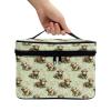 Poetesant Cosmetic Pouch for Women Cute Yak Print Makeup Bags Large Capacity Travel Make Up Case Organizer with Handle Floral Print Toiletry Bag Portable Travel Pouch view 3