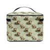 Poetesant Cosmetic Pouch for Women Cute Yak Print Makeup Bags Large Capacity Travel Make Up Case Organizer with Handle Floral Print Toiletry Bag Portable Travel Pouch view 4
