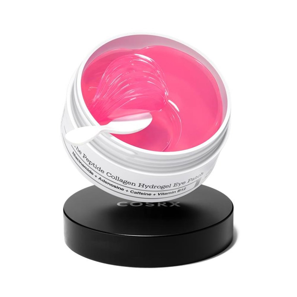 COSRX Pink Peptides Collagen Hydrogel Eye Patch for Puffy Eyes and Dark Circles, Under Eye Mask, 60 Under Eye Patches, Korean Skin Care - Stocking stuffers for women