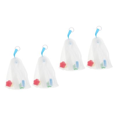 BIUDECO 4pcs Facial Foaming Nets for Soap Cleansing Bubble Making Bags Portable Exfoliating Pouches for Deep Cleansing for Home and Travel Use