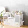A1DFDFGOQSFG Cosmetic Simple Plastic Storage Box Finishing Cosmetic Compact Cassette Drawer Shelf Household Dresser Skincare Cosmetic Case White view 4
