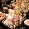 A1DFDFGOQSFG Net Red Dustproof Cosmetics Storage Box Desktop Racks Lipstick Skin Care Products Acrylic Transparent Dressing Table Finishing Box [Extra Money] Dust Flip Box view 3