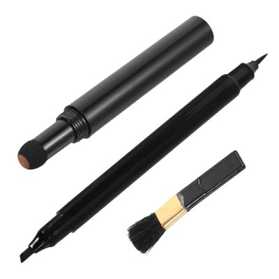 BIUDECO 1set Beard Filling Pen Kit with Brush Dual-headed Beard Pencil for Filling and Grooming Deep Comfortable Application for Groomed Look