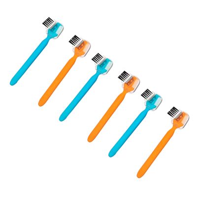 BIUDECO 6pcs Stainless Steel Eyebrow Trimmer Brow Comb and Brush for Precise Shaping and Grooming Protective Mesh Design for Safe Use for Eyebrow Maintenance