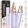 Rechargeable Facial Hair Remover for Women: 2 in 1 Electric Eyebrow and Facial Hair Remover - Suitable for Middle-aged Womens Eyebrow, Chin, and Cheek Trimming - with Built-in LED Light(Purple) view 1