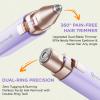 Rechargeable Facial Hair Remover for Women: 2 in 1 Electric Eyebrow and Facial Hair Remover - Suitable for Middle-aged Womens Eyebrow, Chin, and Cheek Trimming - with Built-in LED Light(Purple) view 3