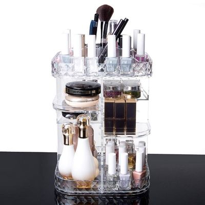 A1DFDFGOQSFG Cosmetic Storage Box Home Transparent Acrylic Desktop Skin Care Dressing Table Lipstick Finishing Rotating Rack