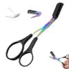 2025 New Eyebrow Scissors with Comb, Non-Slip Stainless Steel Eyebrow Trimmer - Black view 1