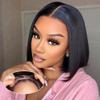 Ali Pearl Ready To Go Glueless Bob Wig Human Hair Straight Bob Wigs Put On and Go Glueless Wig Human Hair 5x7 Lace Front Wigs Pre Plucked Pre Cut Lace & Bleached Knots 180% Density Wig 14 Inch view 1