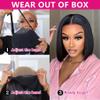 Ali Pearl Ready To Go Glueless Bob Wig Human Hair Straight Bob Wigs Put On and Go Glueless Wig Human Hair 5x7 Lace Front Wigs Pre Plucked Pre Cut Lace & Bleached Knots 180% Density Wig 14 Inch view 2
