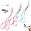 Eyebrow Trimmer Scissor, 2025 New Scissors With Comb, Non-Slip Stainless Steel Trimming Scissors, Hair Removal Cutter Makeup Tool for Women Men (3Pcs) view 1