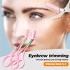 2025 New Eyebrow Scissors with Comb, Non-Slip Stainless Steel Trimmer, Pink view 4