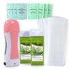 Roller Waxing Kit for Sensitive Skin Aloe roll on wax cartridge warmer for arms legs and larger areas of the body hair removal at home waxing kit for women and men view 1