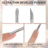 AOZUO Cuticle Pusher and Cutter Remover, Professional Dual-Ended Stainless Steel Nail Cleaner with 20 Pcs Grit Sandpaper Sheets Nail Care Polish Tool for Manicure Pedicure Nail Art view 2