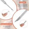 AOZUO Cuticle Pusher and Cutter Remover, Professional Dual-Ended Stainless Steel Nail Cleaner with 20 Pcs Grit Sandpaper Sheets Nail Care Polish Tool for Manicure Pedicure Nail Art view 3