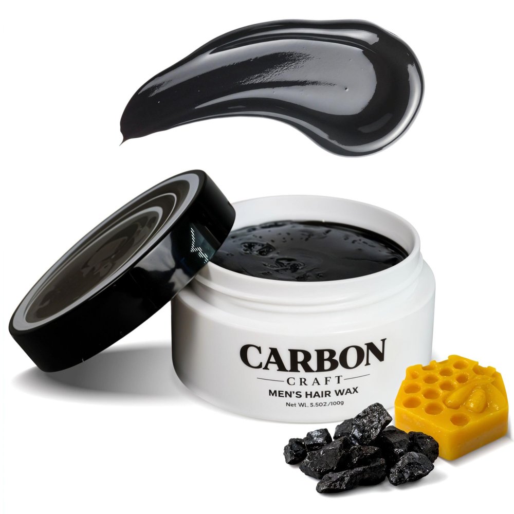 Carbon Craft Men's Hair Wax Cream, 3.5 oz/100g (3.5 oz, Temporary colors black)