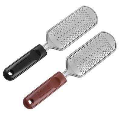 BIUDECO 2pcs Stainless Steel Foot Files Dead Skin Remover for Foot Care Exfoliator Pedicure Tool for Men Women Easy to Hold Convenient for Home