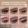 6 Colors Travel Eye Shadow Palette Makeup, Black Dark Smoky Grey Nude Pink Rose Champagne Gold Pearl White Sparkly Shimmer Glitter High Pigment Mini Eyeshadow Palette for Older Women, Built in Mirror view 2