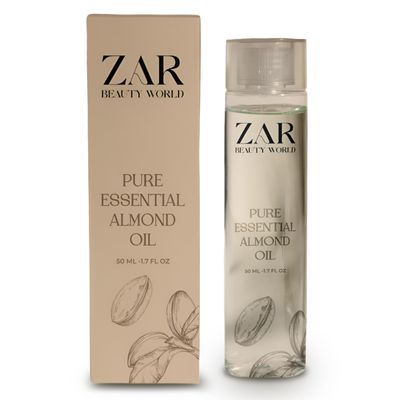 Zar Essential Oil for Skin & Hair: 100% Pure | Reduces Dandruff | Strengthens & Stimulates Hair Growth | Promotes Silky Hair | Enhances Skin Tone & Texture - 50ml (50ML, Almond)