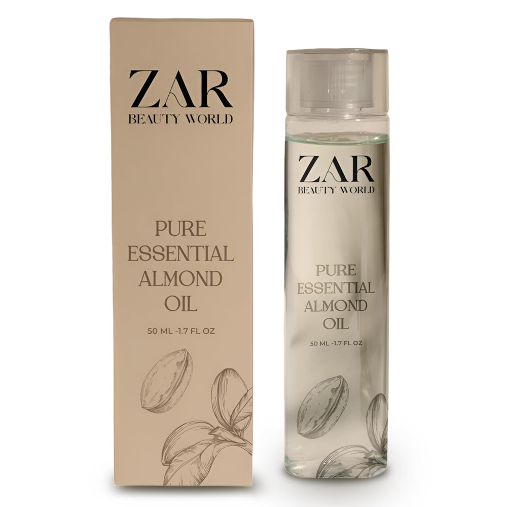Zar Essential Oil for Skin & Hair: 100% Pure | Reduces Dandruff | Strengthens & Stimulates Hair Growth | Promotes Silky Hair | Enhances Skin Tone & Texture - 50ml (50ML, Almond)
