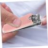 BIUDECO 2pcs Nail Clipper Set Silicone Covers Carbon Steel Nail Scissors Manicure Tools Pink view 3