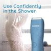 BAREWIZE Body Hair & Pubic Hair Trimmer for Men & Women, Painless Electric Body & Bikini Shaver | Waterproof, Type-C Rechargeable, LED Light, Replaceable Blade, Manscape Personal Groomer (Denim Blue) view 3