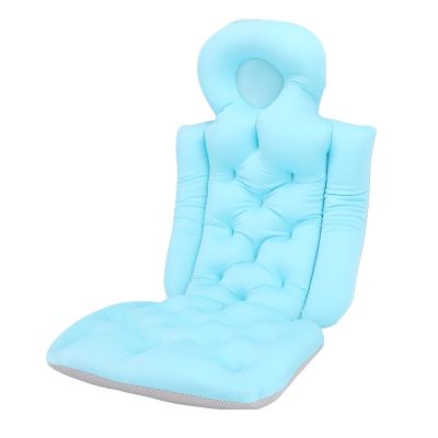 Full Body Bath Pillow Cushion Tub Support Relaxing Neck Headrest Bathroom Comfortable Soothing Experience (Light Blue)