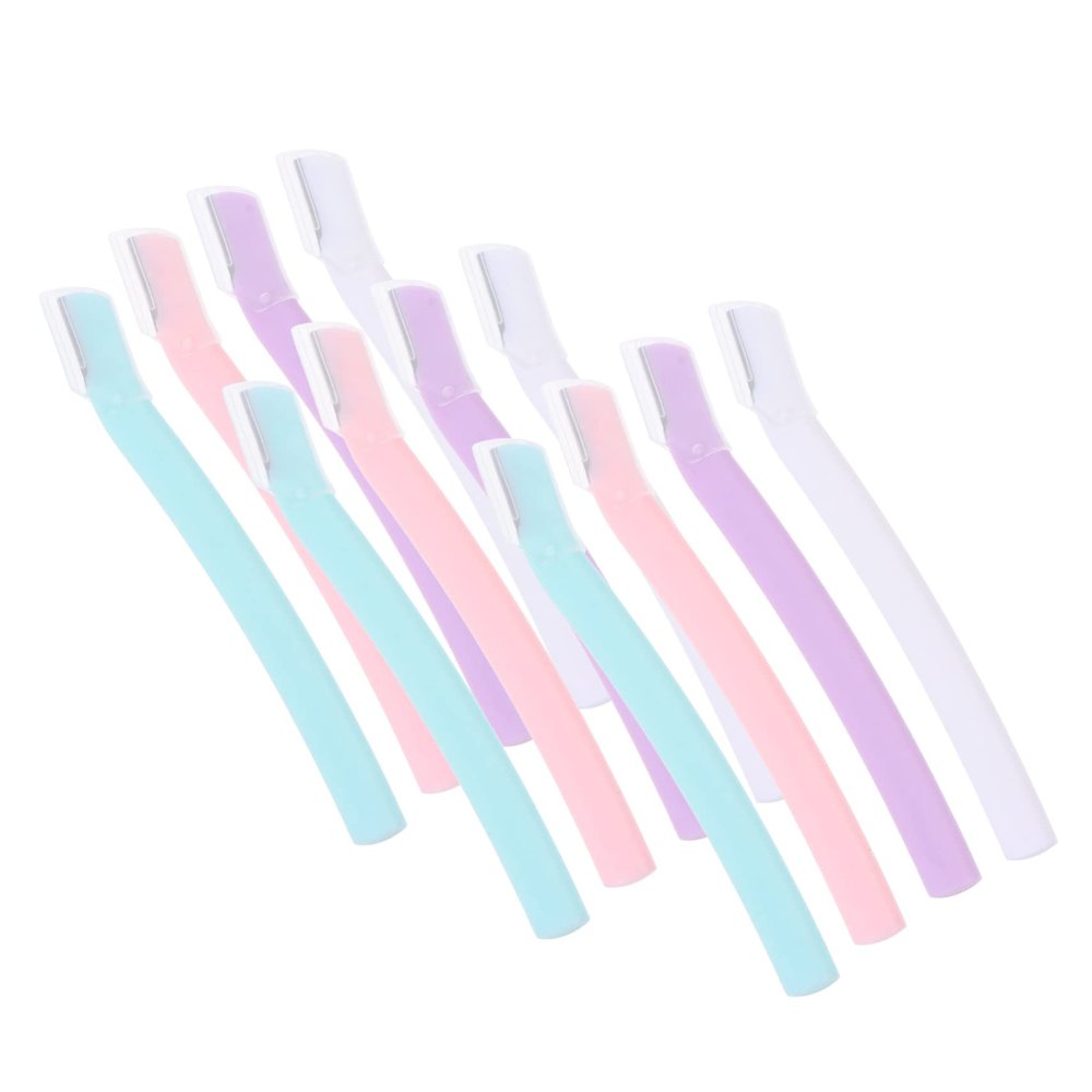 BIUDECO 12pcs Stainless Steel Brow Trimmers Face Razor for Women Eyebrow Shaver and Grooming Kit Meridian Trimmer Makeup Tool