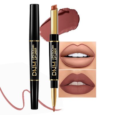 HHLTOH 2-in-1 Brown Lip Liner & Lipstick Set Kit for Women, Matte Lips Kit with Lip Liner Lip Stains Long Lasting Waterproof 24 Hour Lipstick and Lip Liners Combo Lipliners Pencil Set 11