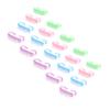 BIUDECO 20pcs Nail Double Sided Brush Manicure Cleaning Brush Plastic Bristles Sheep Horn Shape Nail Art Dust for Scrubbing Exfoliating Random Color view 1