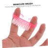 BIUDECO 20pcs Nail Double Sided Brush Manicure Cleaning Brush Plastic Bristles Sheep Horn Shape Nail Art Dust for Scrubbing Exfoliating Random Color view 2