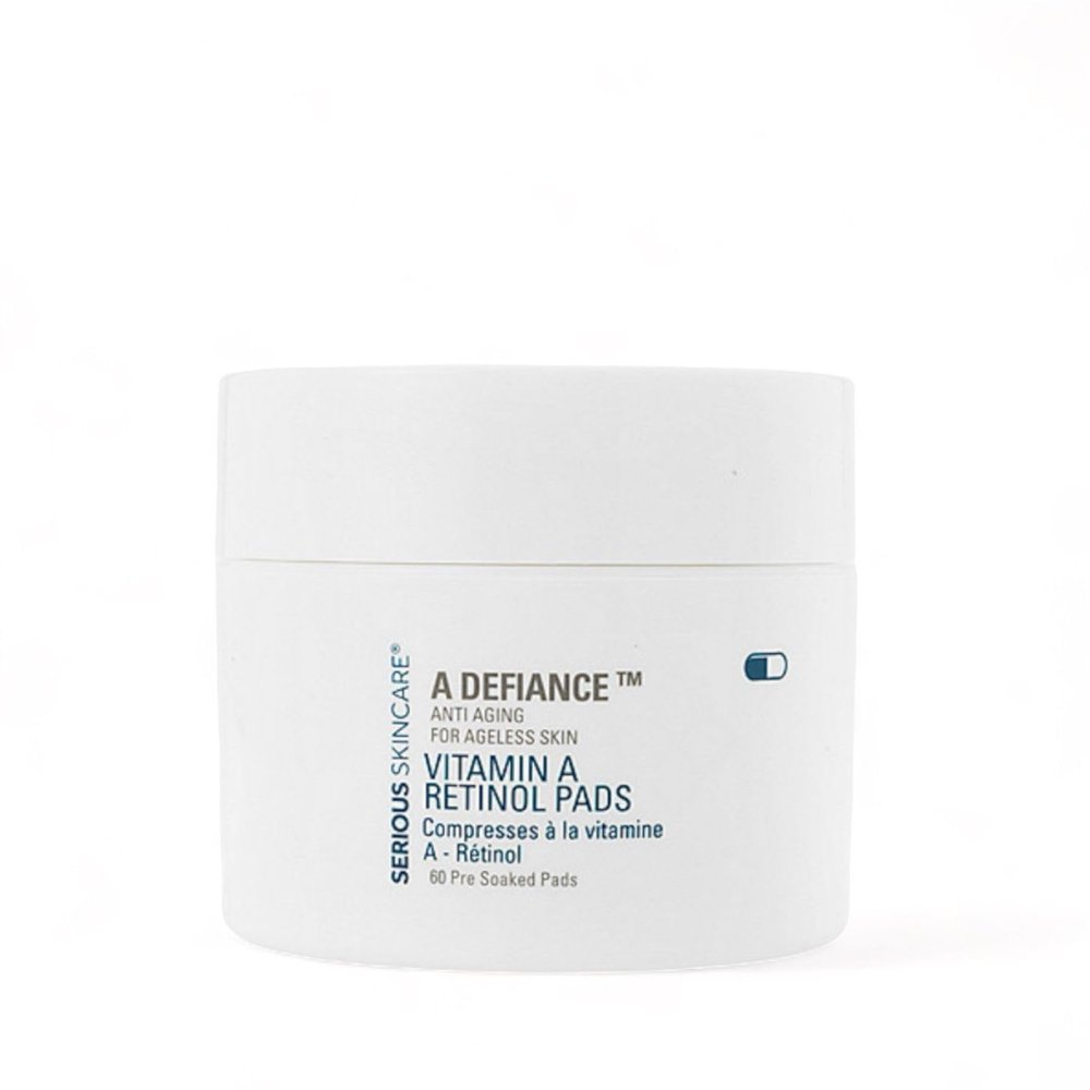 Retinol Vitamin A Resurfacing Pads for Daily Facial Treatment - Niacinamide & Witch Hazel - Exfoliates Skin & Pores - Reduces Fine Lines and Wrinkles - Serious Skincare - 60 Pre-Moistened Disc
