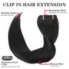 Straight Clip in Hair Extensions Real Human Hair 24 Inch Remy Human Hair for Women Double Weft Seamless Clip ins Brazilian Virgin Human Hair Extension 8Pcs 120g Natural Black view 2