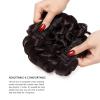 kfzhenqi Messy Bun Hair Piece Short Curly Dish Hair Buns Extension Easy Stretch Hair Combs Clip in Ponytail Fluffy Synthetic Hairpieces Dark Blonde Brown Mixed view 3