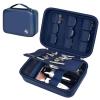 Boobowl Barber Accessories Bag for Clippers and Supplies, Mens Hair Trimmers Box, Portable Clipper Storage Holder for Hair Cutting, Guard Grooming Kit and Barbers Supplies (Bag Only)- Dark Blue view 1