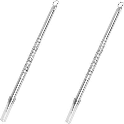 2pcs Silver Stainless Steel Blackhead Remover Cleaner Tool,Acne Blemish Needle Pimple Spot Extractor Pin,Blackhead and Blemish Removers,Skin Care Tools