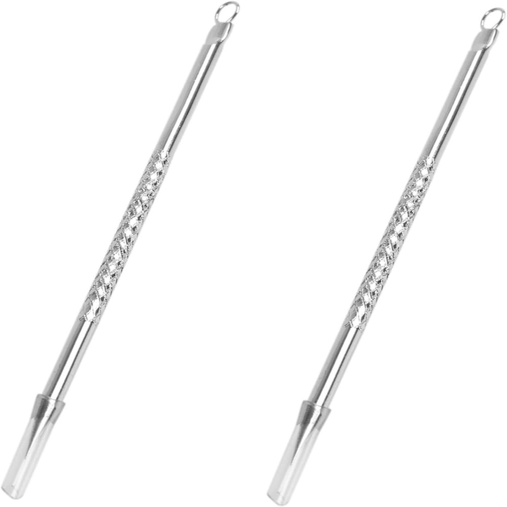 2pcs Silver Stainless Steel Blackhead Remover Cleaner Tool,Acne Blemish Needle Pimple Spot Extractor Pin,Blackhead and Blemish Removers,Skin Care Tools
