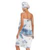 Bulletgxll Watercolor Turtle Women's Shower Wrap Towel Set of 3 Adjustable Spa Body Wrap Super Absorbent Bathrobe with Hair Towel & Headband view 2